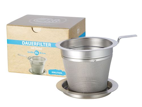 Edelstahlsieb mit Griff und Deckel Größe XL