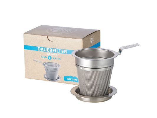 Edelstahlsieb mit Griff und Deckel Größe S