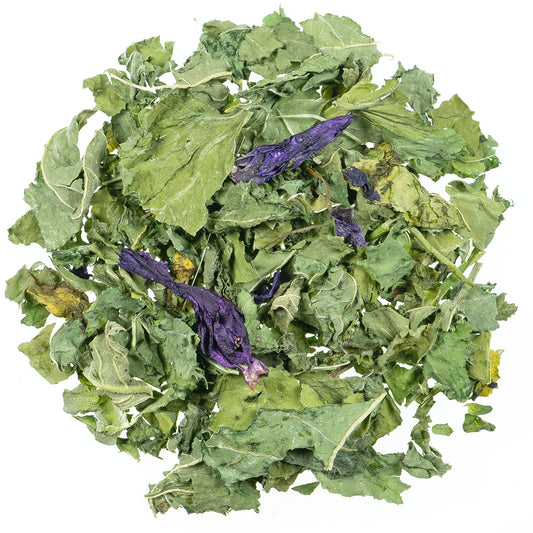 Malvenblätter mit Blüten