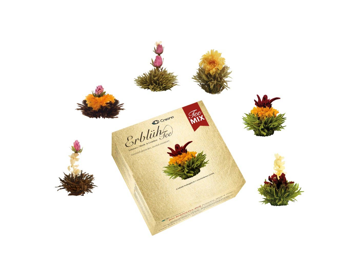 Mixed 6er- Box ErblühTee Weißer/Schwarzer/Grüner Tee - Tee-hoch-n Teefachgeschäft Online-Shop