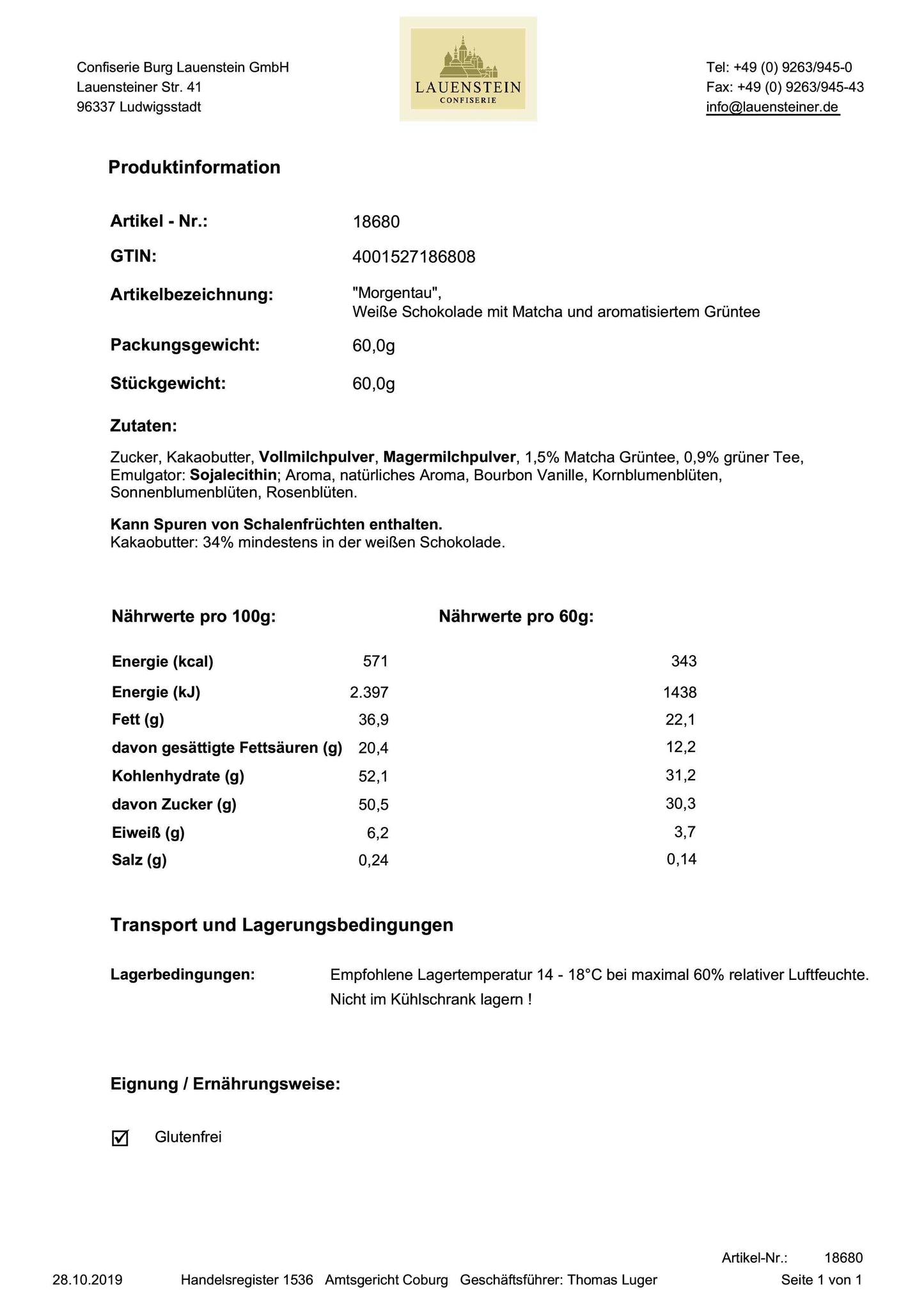 Teeschokolade Morgentau