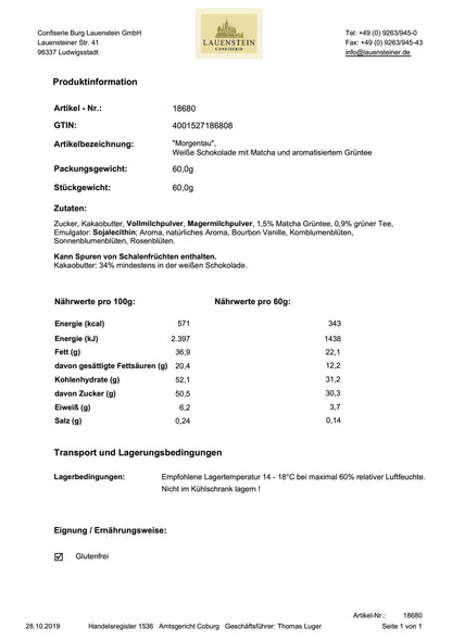 Teeschokolade Morgentau