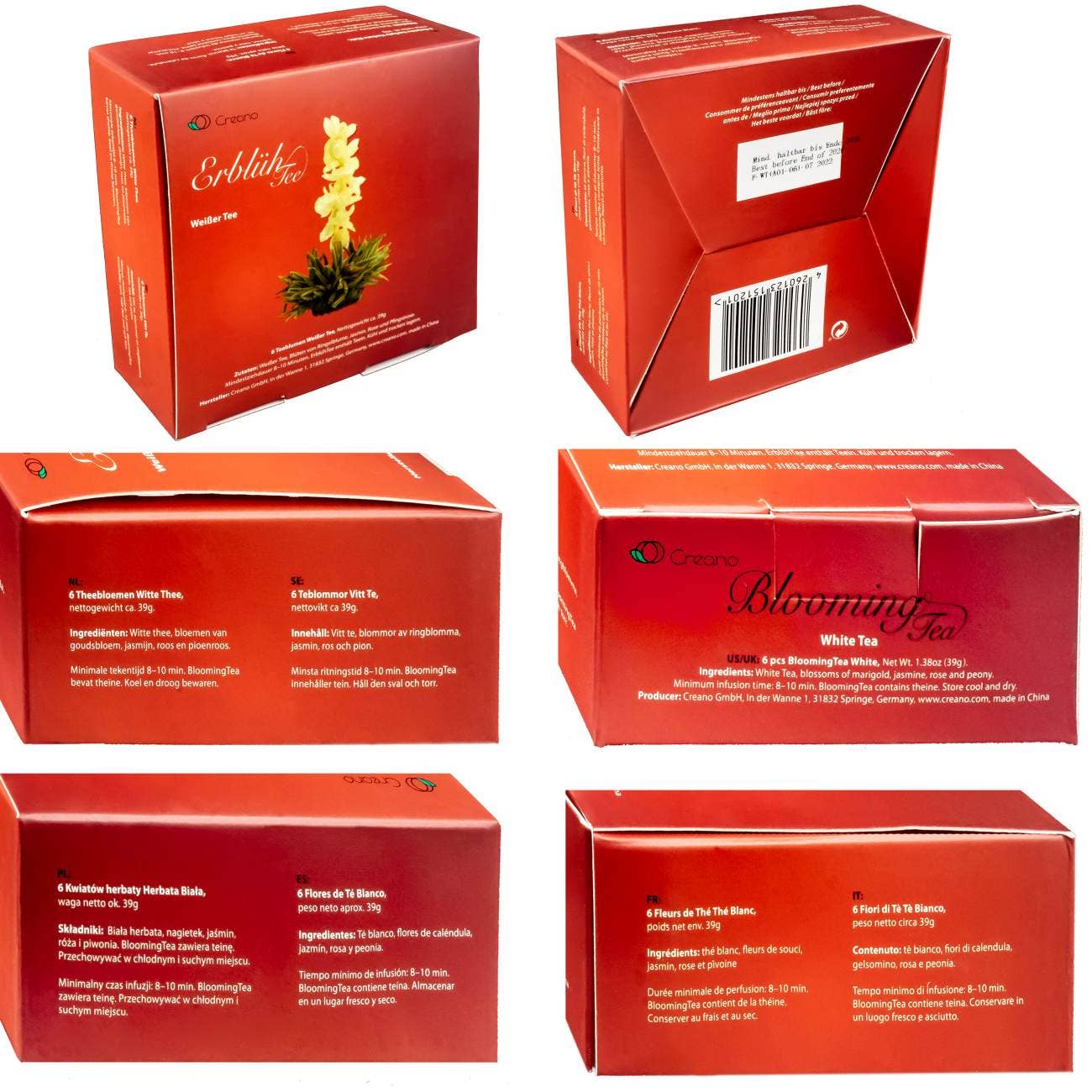 Creano Teeblumen Mix  ErblühTee in edler Geschenkbox zum - Tee-hoch-n Teefachgeschäft Online-Shop