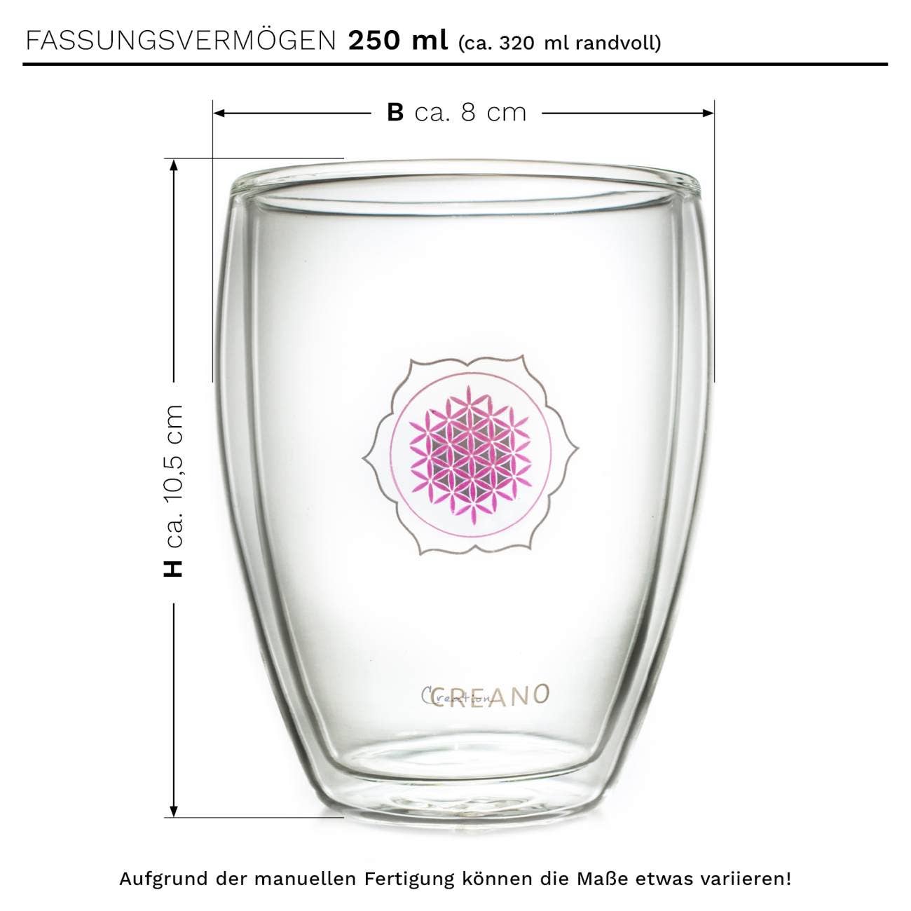 6er Set Blume des Lebens Thermoglas - Tee-hoch-n Teefachgeschäft Online-Shop