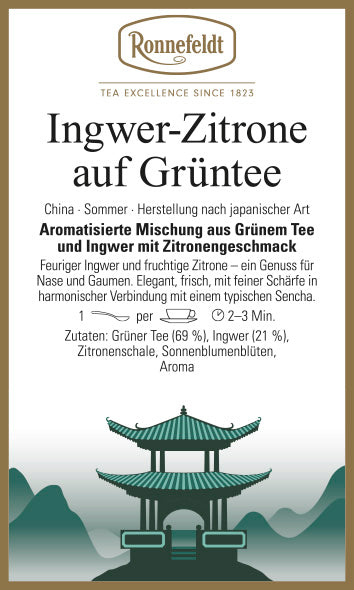 Ingwer-Zitrone auf Grüntee