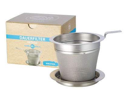 Edelstahlsieb mit Griff und Deckel Größe XL