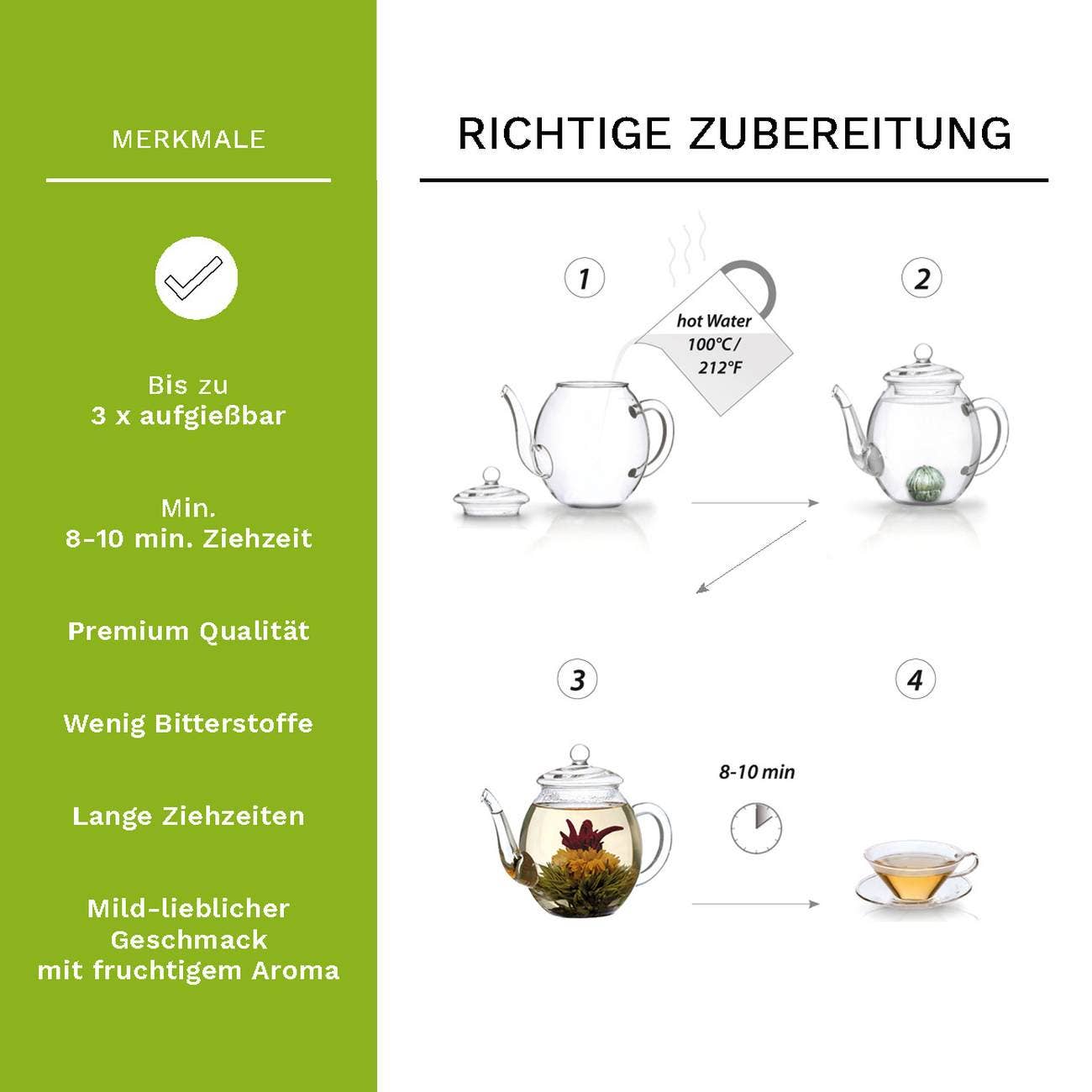 Creano Teeblumen Mix  Erblühtee Fruity Flavor zum Probieren - Tee-hoch-n Teefachgeschäft Online-Shop
