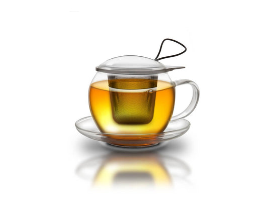 Jumbo-Tasse 450ml mit Sieb - Tee-hoch-n Teefachgeschäft Online-Shop