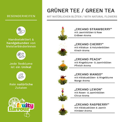 Creano Teeblumen Mix  Erblühtee Fruity Flavor zum Probieren - Tee-hoch-n Teefachgeschäft Online-Shop