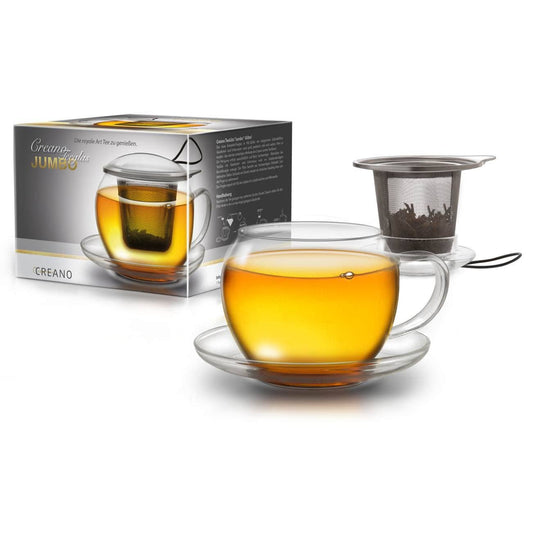 Jumbo-Tasse 450ml mit Sieb - Tee-hoch-n Teefachgeschäft Online-Shop