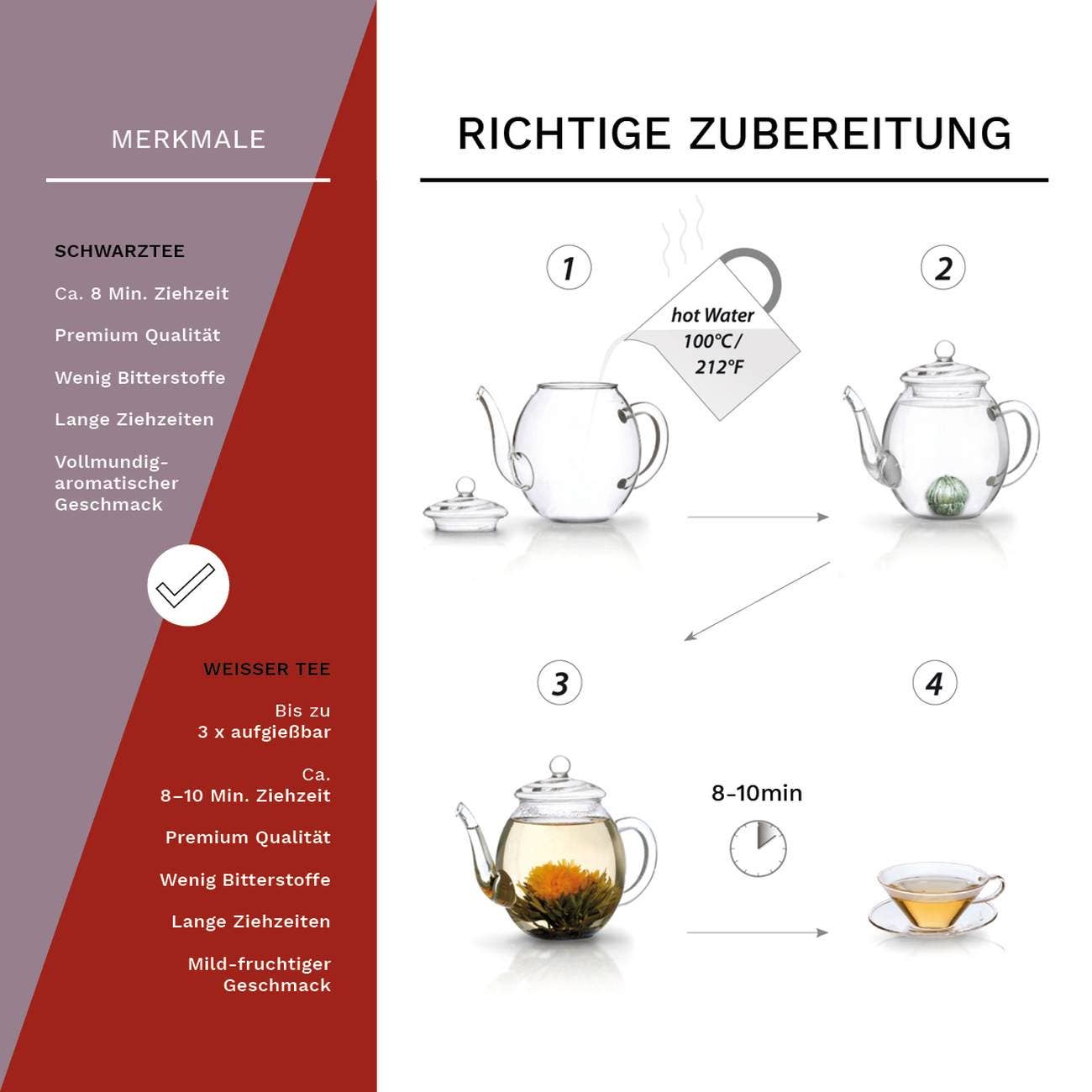 Creano Teeblumen Mix  Erblühtee in edler Geschenkbox - Weiß - Tee-hoch-n Teefachgeschäft Online-Shop
