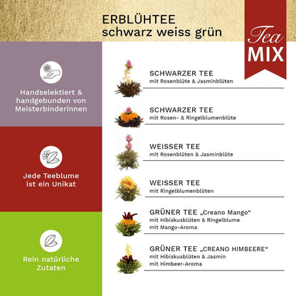 Mixed 6er- Box ErblühTee Weißer/Schwarzer/Grüner Tee - Tee-hoch-n Teefachgeschäft Online-Shop