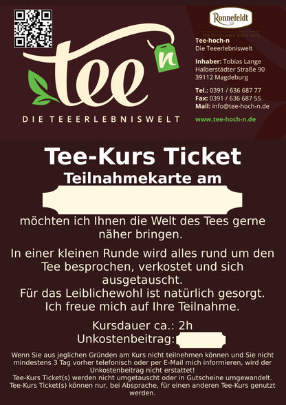 Tee-Kurs Ticket im Wert von 40€