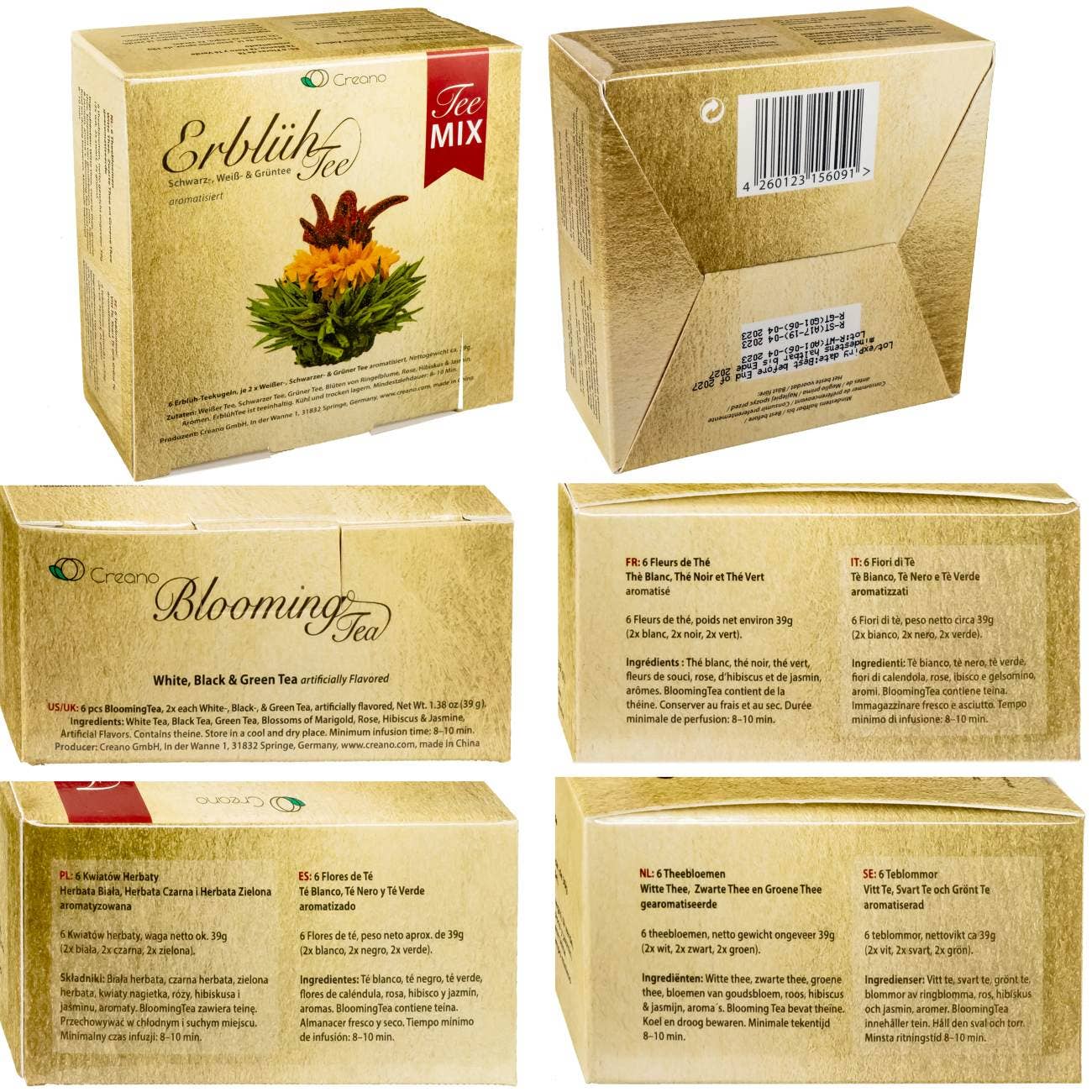 Mixed 6er- Box ErblühTee Weißer/Schwarzer/Grüner Tee - Tee-hoch-n Teefachgeschäft Online-Shop