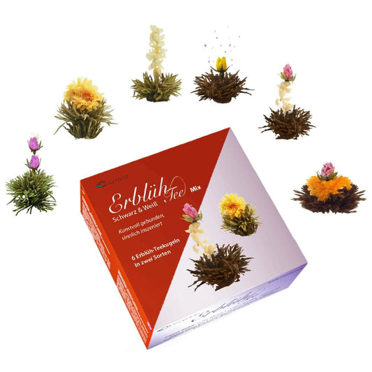 Creano Teeblumen Mix  Erblühtee in edler Geschenkbox - Weiß - Tee-hoch-n Teefachgeschäft Online-Shop