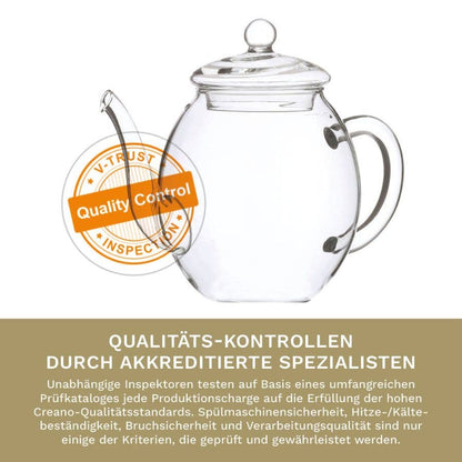 Creano Teekanne aus Glas mit Deckel für 500ml Tee aus Teeblu - Tee-hoch-n Teefachgeschäft Online-Shop