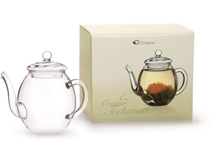 Creano Teekanne aus Glas mit Deckel für 500ml Tee aus Teeblu - Tee-hoch-n Teefachgeschäft Online-Shop