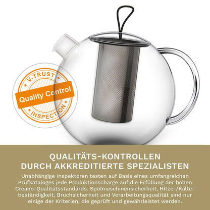 Teekanne Jumbo 2,0l mit Metall-Sieb - Tee-hoch-n Teefachgeschäft Online-Shop