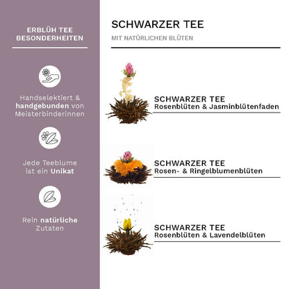 Creano 6 Teeblumen Erblühtee in edler Geschenkbox - Tee-hoch-n Teefachgeschäft Online-Shop